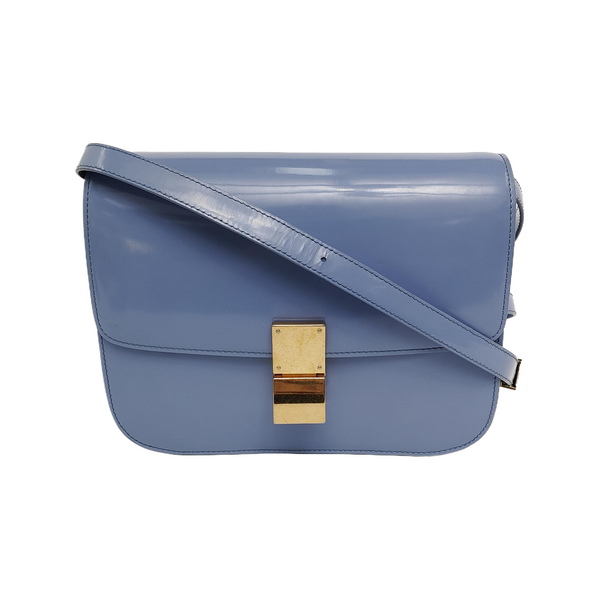 Authenticated pre-owned CLASSIC BOX Medium Calfskin Blue - Shoulder Bag at Looply