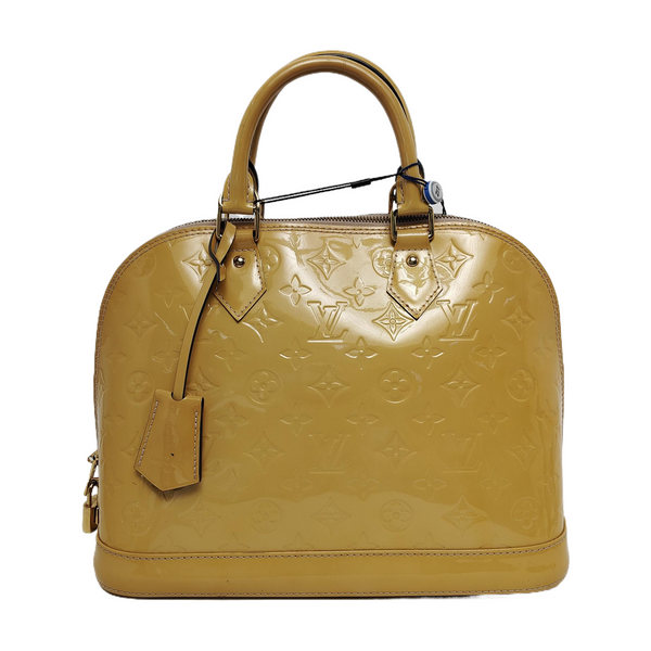 Authenticated pre-owned Alma PM Patent Leather Yellow - Top Handle Bag at Looply