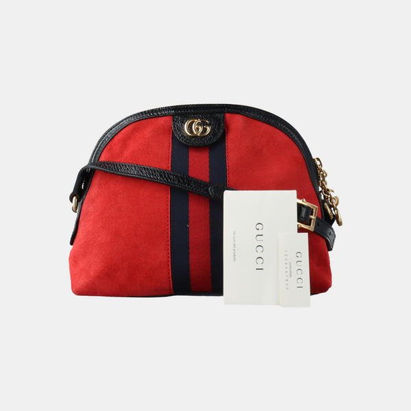 Authenticated pre-owned Ophidia Small Suede Red - Handbags at Looply