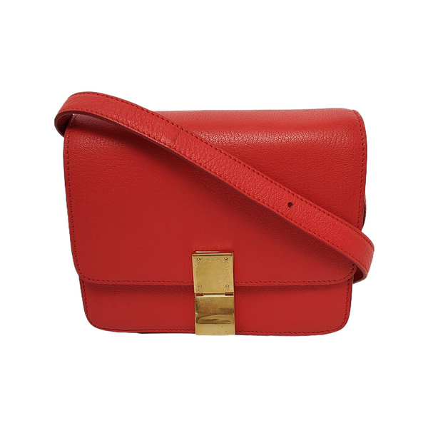 Authenticated pre-owned CLASSIC BOX Mini Calfskin Red - Shoulder Bag at Looply