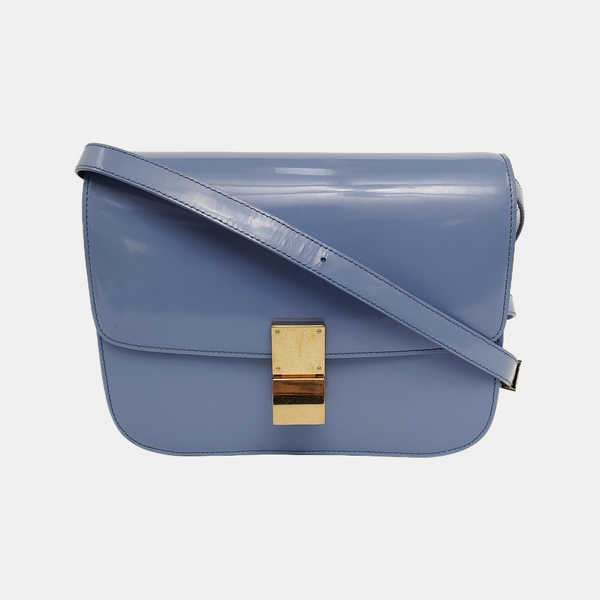 Authenticated pre-owned CLASSIC BOX Medium Calfskin Blue - Shoulder Bag at Looply