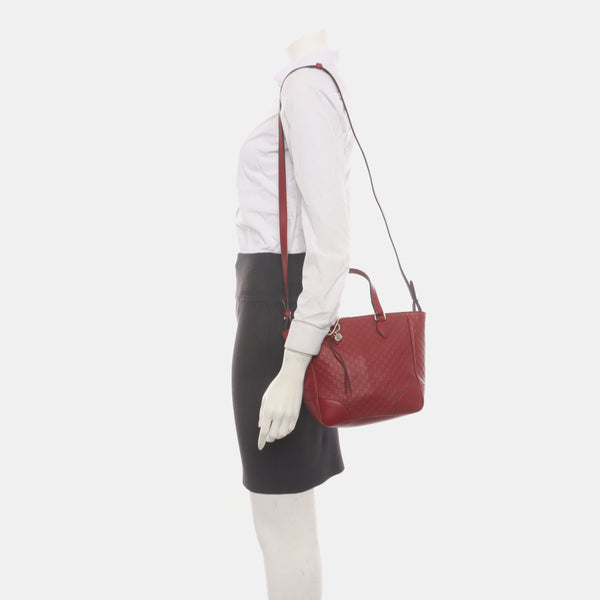 Authenticated pre-owned Microguccissima Monogram Calfskin Red - Shoulder Bag at Looply