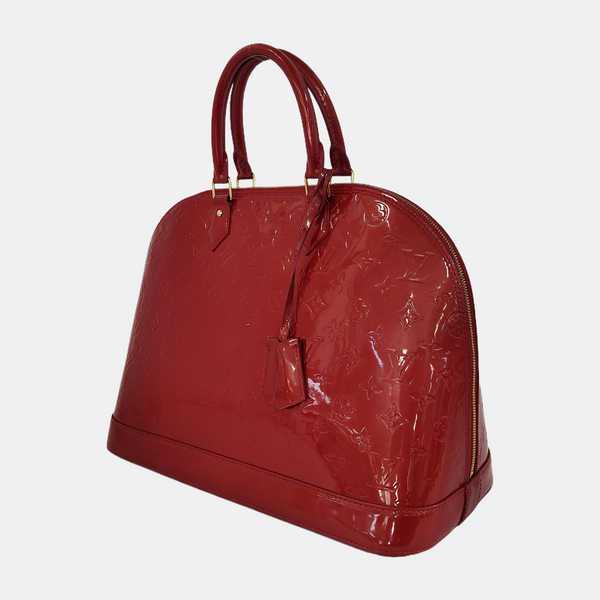 Authenticated pre-owned Alma GM Patent Leather Red - Top Handle Bag at Looply