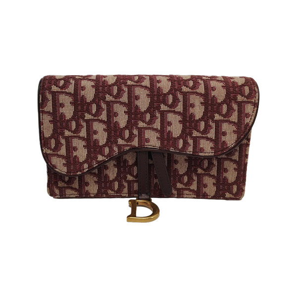 Authenticated pre-owned Saddle Oblique Canvas Red - Belt Bag at Looply