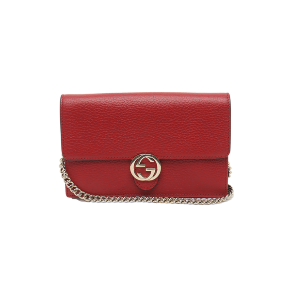 Authenticated pre-owned Interlocking G Calfskin Red - Crossbody Bag at Looply