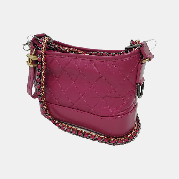 Authenticated pre-owned Gabrielle Small Quilted Calfskin Pink - Shoulder Bag at Looply