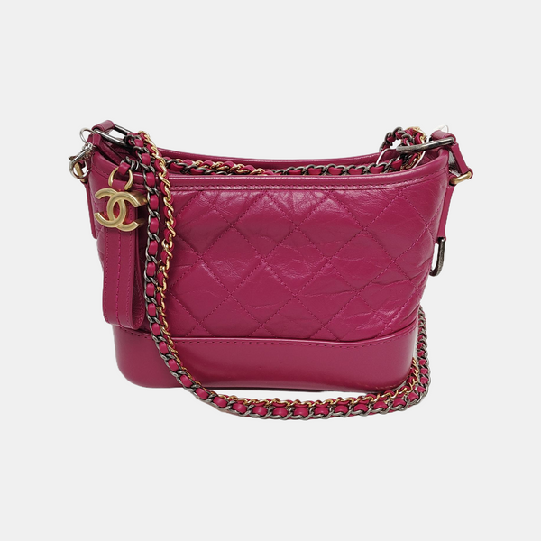 Authenticated pre-owned Gabrielle Small Quilted Calfskin Pink - Shoulder Bag at Looply