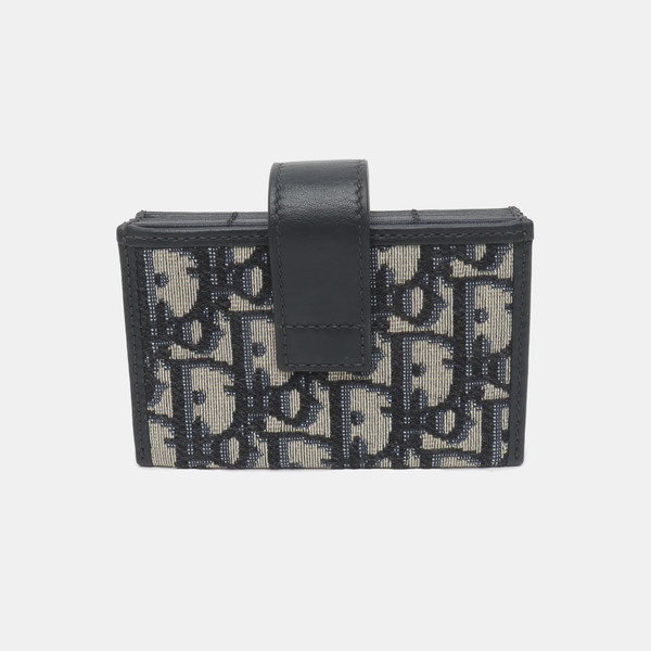 Authenticated pre-owned 30 Montaigne Canvas Blue Card Holder - Card Holder at Looply