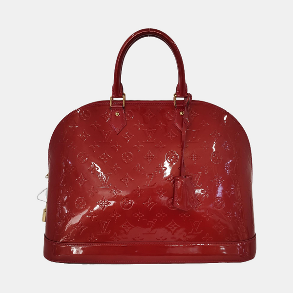Authenticated pre-owned Alma GM Patent Leather Red - Top Handle Bag at Looply