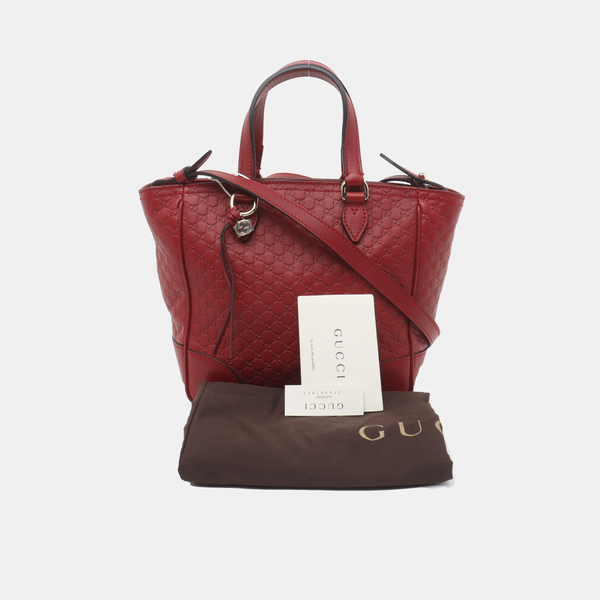 Authenticated pre-owned Microguccissima Monogram Calfskin Red - Shoulder Bag at Looply