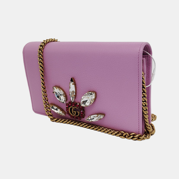 Authenticated pre-owned GG Marmont Mini Calfskin Pink - Crossbody Bag at Looply