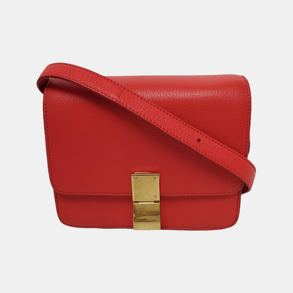 Authenticated pre-owned CLASSIC BOX Mini Calfskin Red - Shoulder Bag at Looply