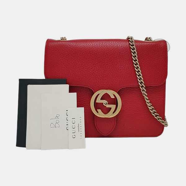 Interlocking G Small Calfskin Red - Image 8