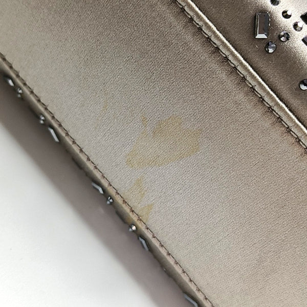 Authenticated pre-owned Lady Dior Mini Silk Satin Gray - Shoulder Bag at Looply