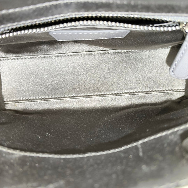 Authenticated pre-owned Lady Dior Mini Silk Satin Gray - Shoulder Bag at Looply