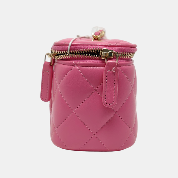 VANITY CASE Quilted Lambskin Pink - Image 4