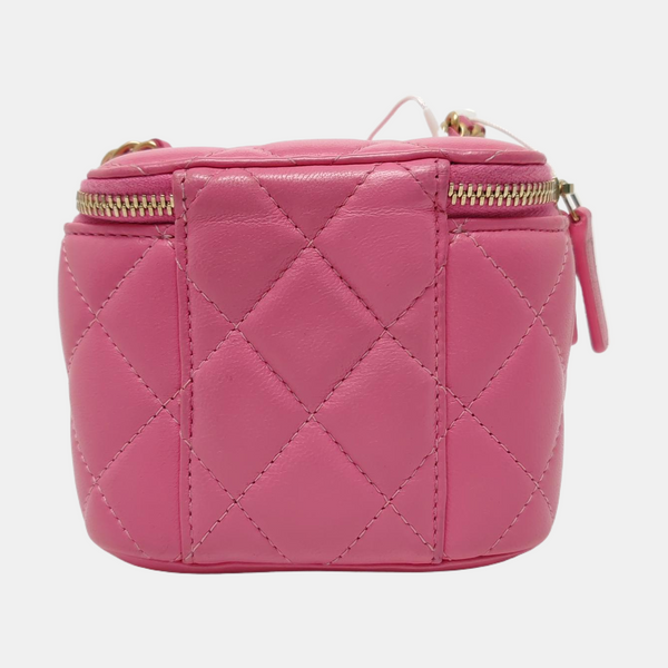 VANITY CASE Quilted Lambskin Pink - Image 5
