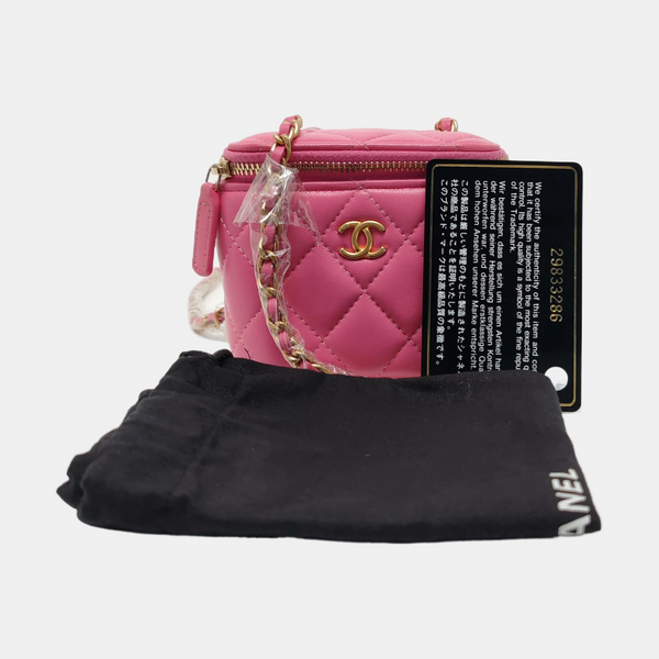 VANITY CASE Quilted Lambskin Pink - Image 8