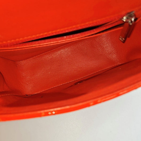 Authenticated pre-owned Classic Flap Mini Quilted Patent Leather Orange - Shoulder Bag at Looply