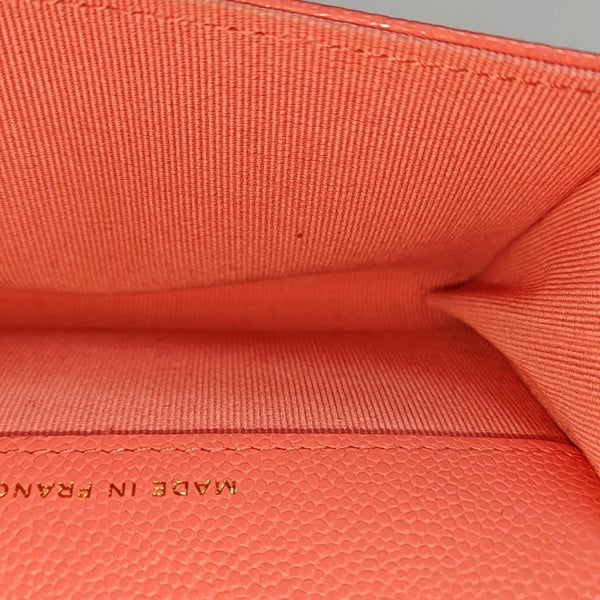Authenticated pre-owned Classic Flap Quilted Grained Calfskin Pink Wallet - Wallet at Looply