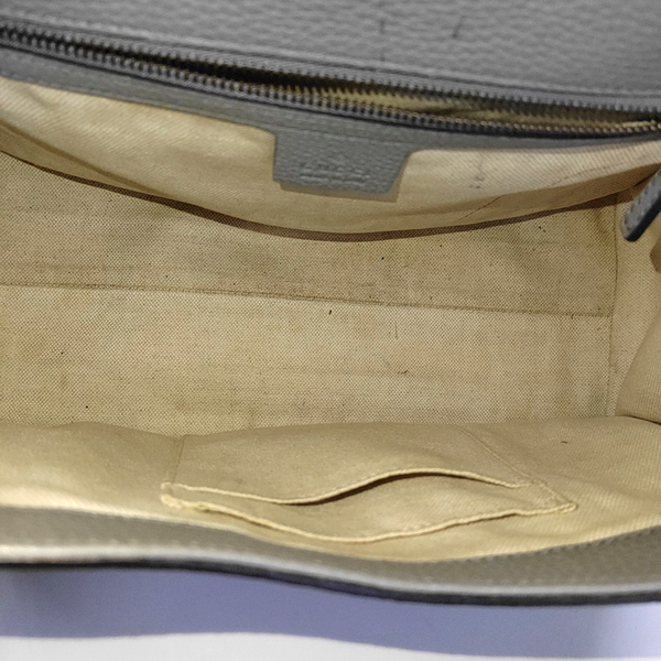 Authenticated pre-owned GG Marmont Top Handle Calfskin Gray - Crossbody Bag at Looply