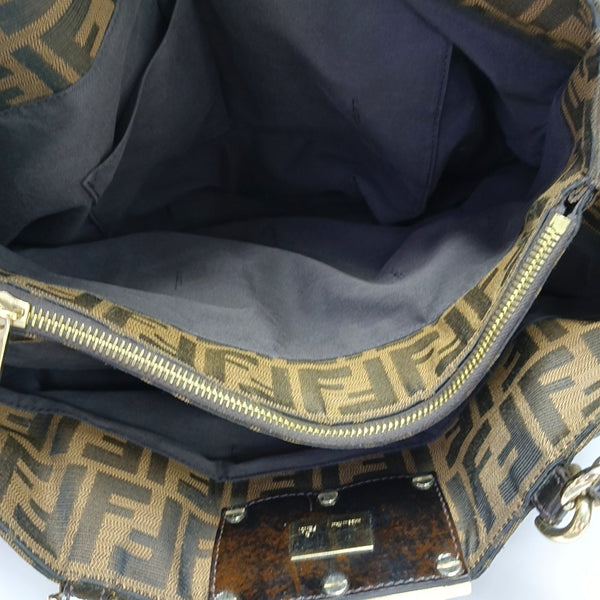 Canvas Top Handle Bag Brown