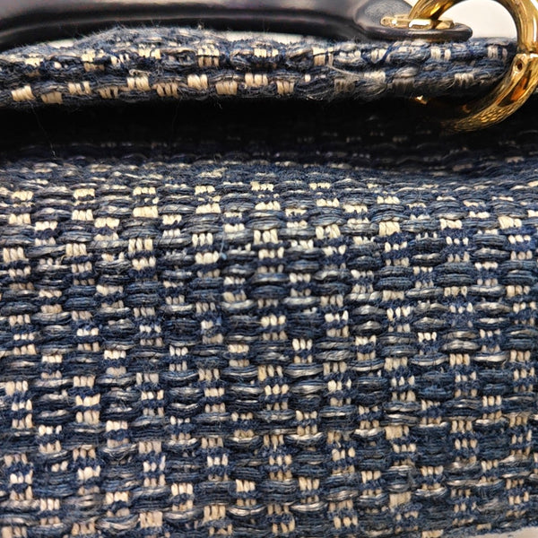 Authenticated pre-owned Lady D-Joy Medium Fabric Blue - Shoulder Bag at Looply