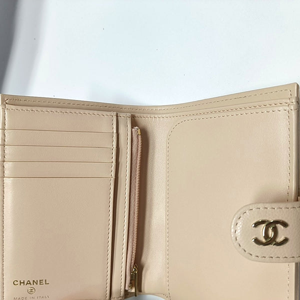 Quilted Grained Calfskin Wallet Pink