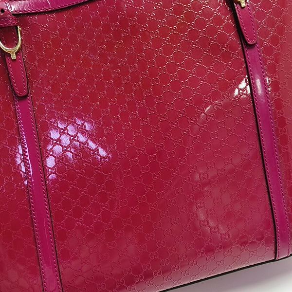 Authenticated pre-owned Microguccissima Monogram Patent Leather Pink - Shoulder Bag at Looply