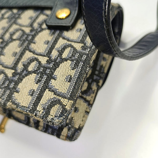 Authenticated pre-owned Saddle Oblique Canvas Blue - Belt Bag at Looply