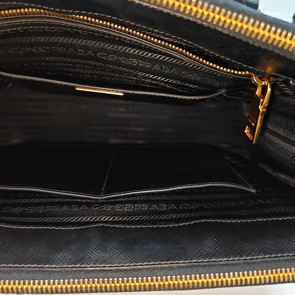 Galleria Large Saffiano Calfskin Black