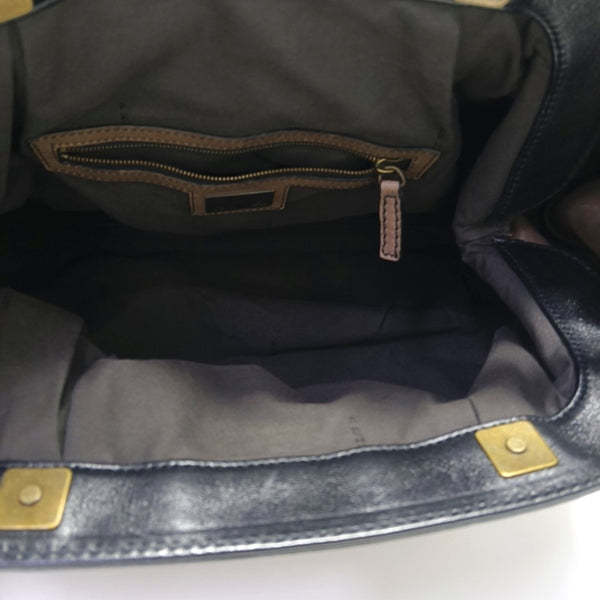 Bolso de mano de piel de ternera marrón