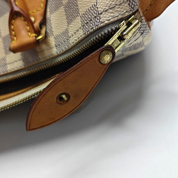 Authenticated pre-owned Speedy 30 Damier Azur Coated Canvas White - Top Handle Bag at Looply