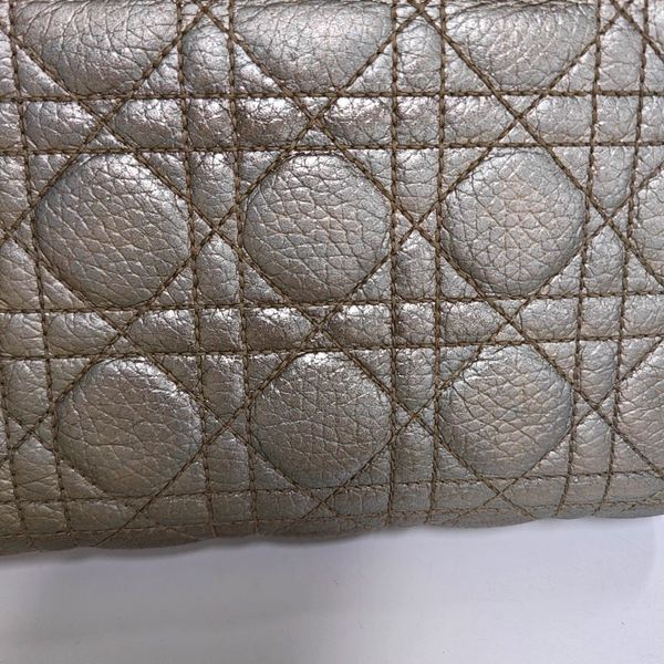Authenticated pre-owned Lady Dior Lambskin Silver - Crossbody Bag at Looply