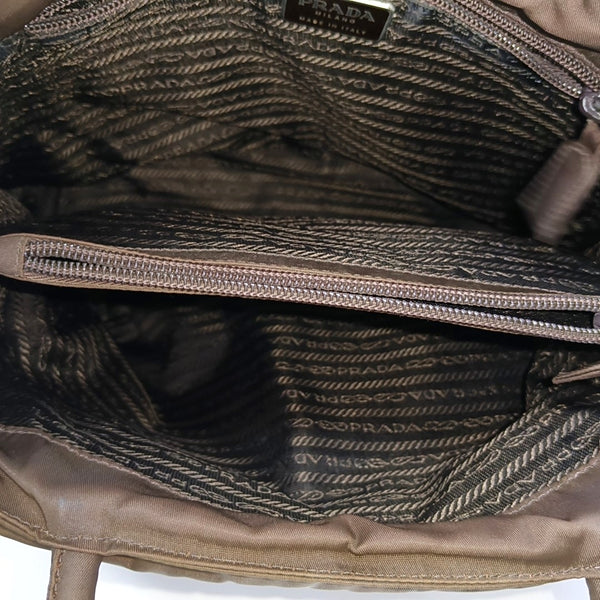 Nylon Tote Bag Brown