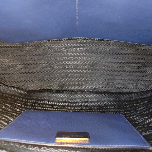 Galleria Large Saffiano Calfskin Blue