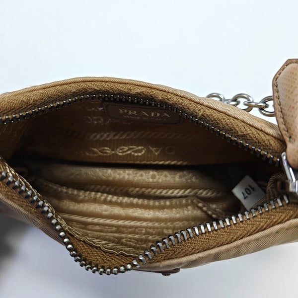 Authenticated pre-owned Re-edition Nylon Beige - Shoulder Bag at Looply