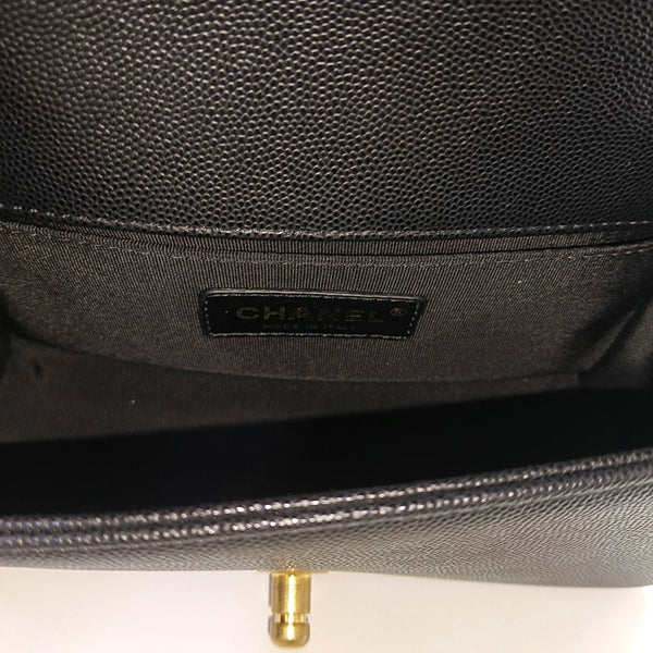 BOY CHANEL Small Quilted Grained Calfskin Black