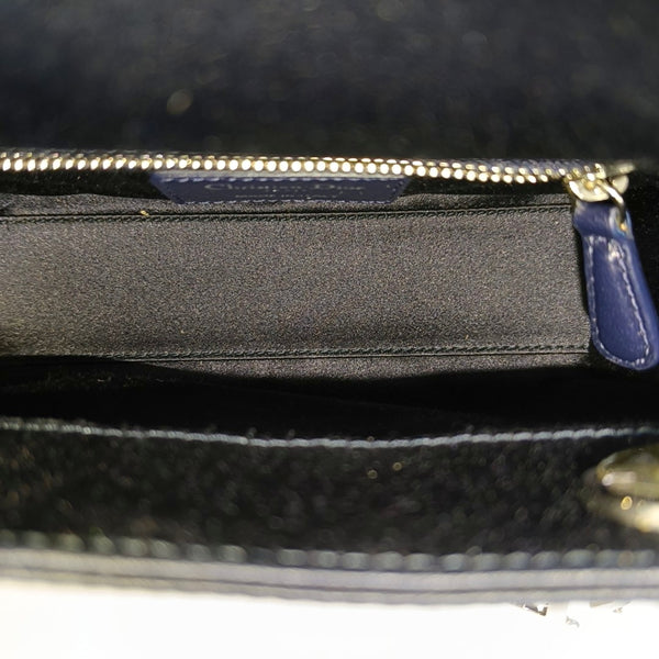 Lady Dior Mini Silk Satin Blue