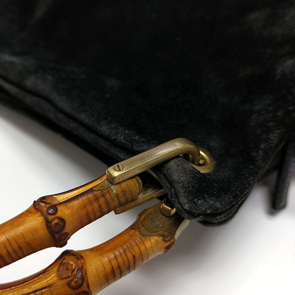 Authenticated pre-owned Bamboo 1947 Suede Black - Top Handle Bag at Looply