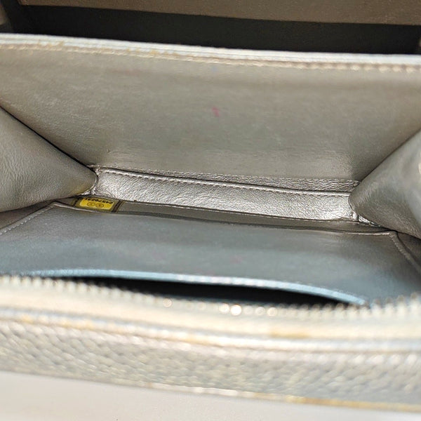 FILIGREE Small Quilted Grained Calfskin Silver