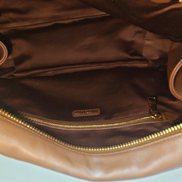 Authenticated pre-owned Beau Large Calfskin Brown - Top Handle Bag at Looply