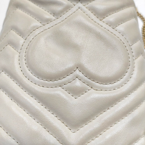 Authenticated pre-owned GG Marmont Mini Calfskin White - Shoulder Bag at Looply