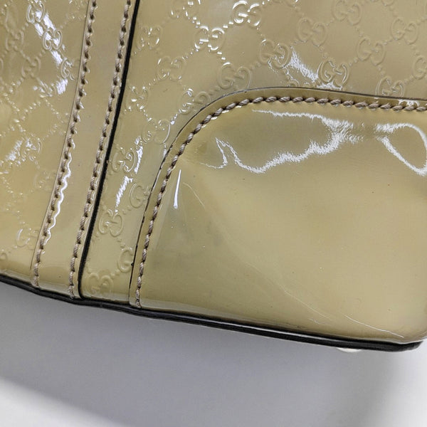 Authenticated pre-owned Microguccissima Monogram Patent Leather Green - Top Handle Bag at Looply