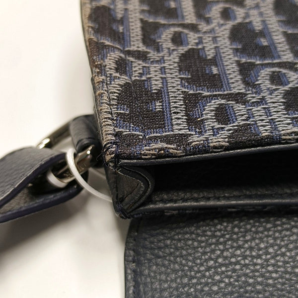 Authenticated pre-owned Saddle Oblique Canvas Blue - Shoulder Bag at Looply