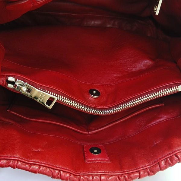 Gaufre Quilted Lambskin Red