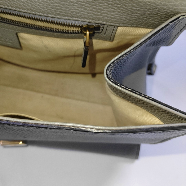Authenticated pre-owned GG Marmont Top Handle Calfskin Gray - Crossbody Bag at Looply