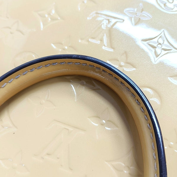 Authenticated pre-owned Alma PM Monogram Patent Leather Yellow - Top Handle Bag at Looply