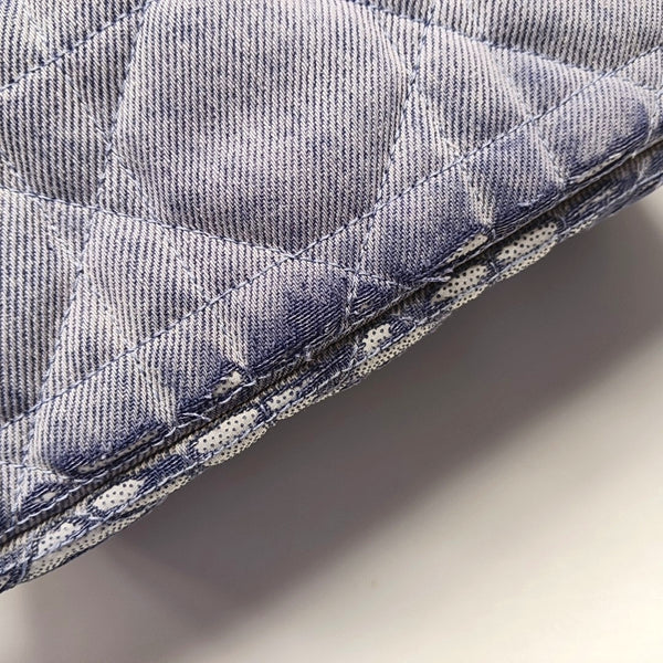 Authenticated pre-owned Dior Caro Medium Quilted Denim Blue - Shoulder Bag at Looply