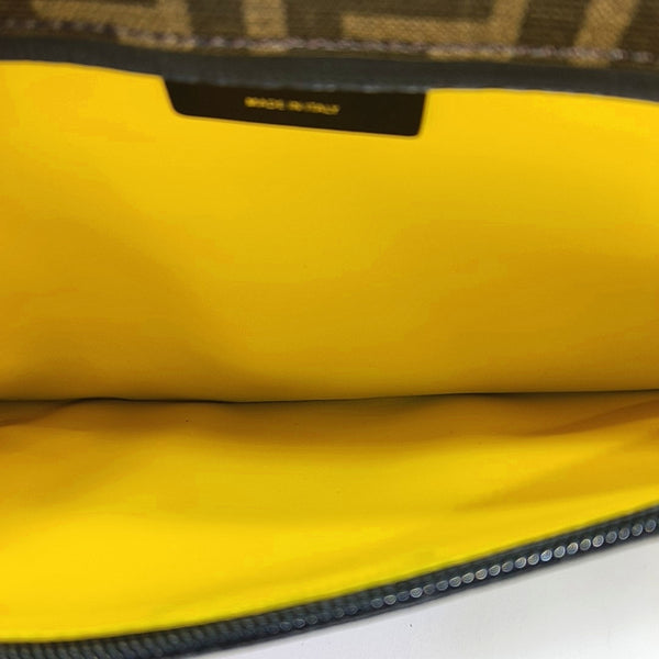 Coated Canvas Crossbody Bag Brown